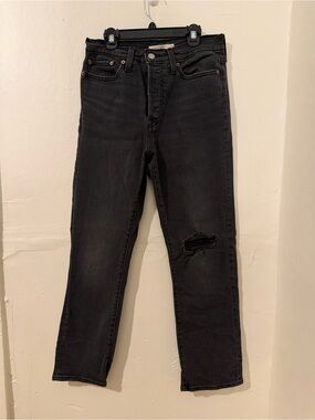 Levi's Black Wedgie Straight Button Fly Jeans Size 28x28